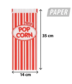 Popcorn papirposer, 8 stk