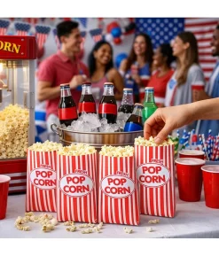 Popcorn papirposer, 8 stk