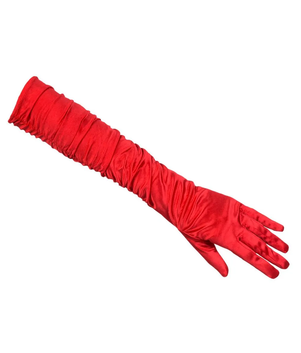 Røde lange handsker