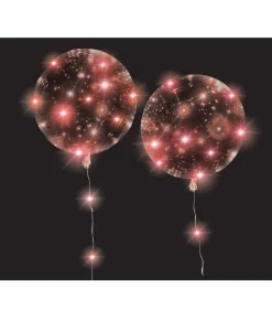 Røde LED balloner, 2 stk