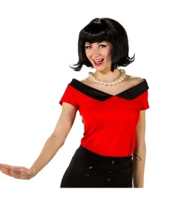 Rød 50er bluse