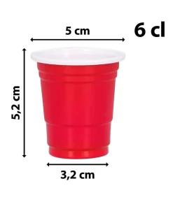 Røde shotglas, 20 stk.