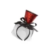 Rød glimmer mini hat