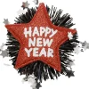 Rød Happy New Year broche