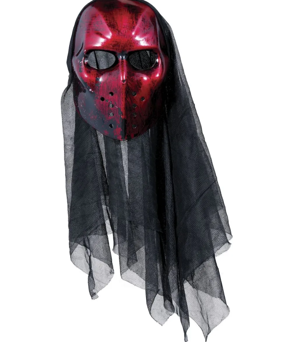 Rød hockeymaske