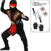 Rød kombat ninja kostume