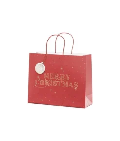 Rød MERRY CHRISTMAS gavepose