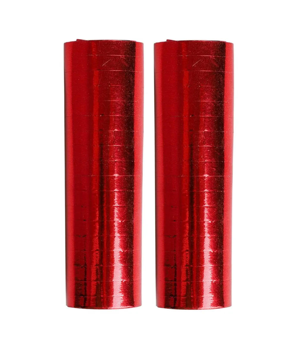 Rød metallic serpentiner, 2 stk