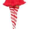 Rød og hvid bolchestribet stockings