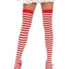 Rød og hvid stribede stockings