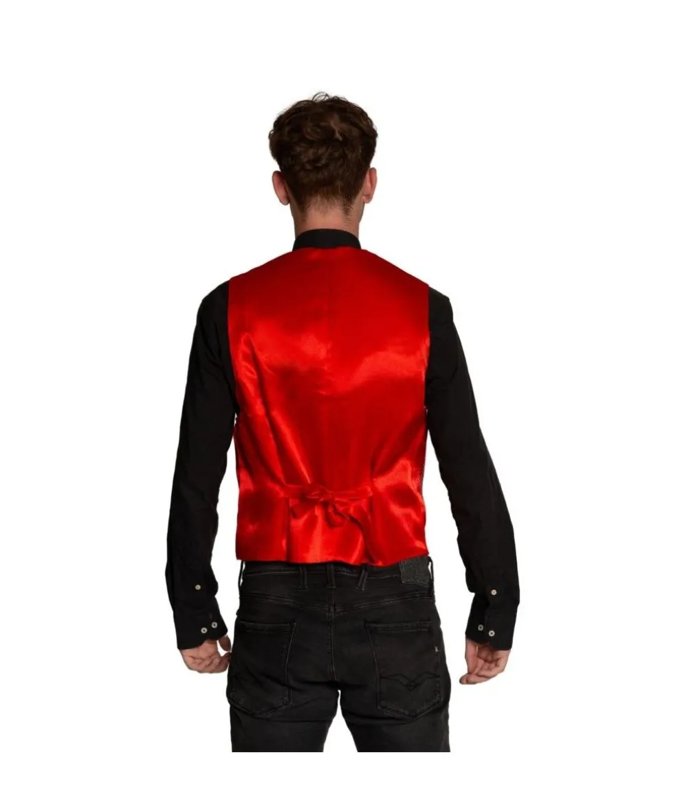 Rød pailletvest og butterfly