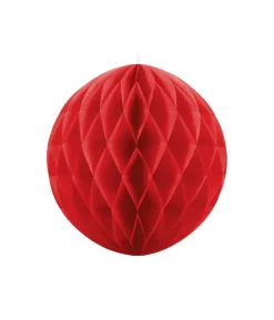 Rød papirvæv kugle, 20 cm