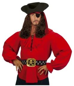 Rød piratskjorte