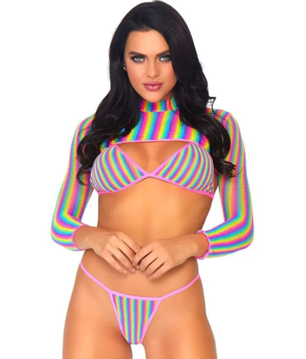 Regnbue bikini sæt