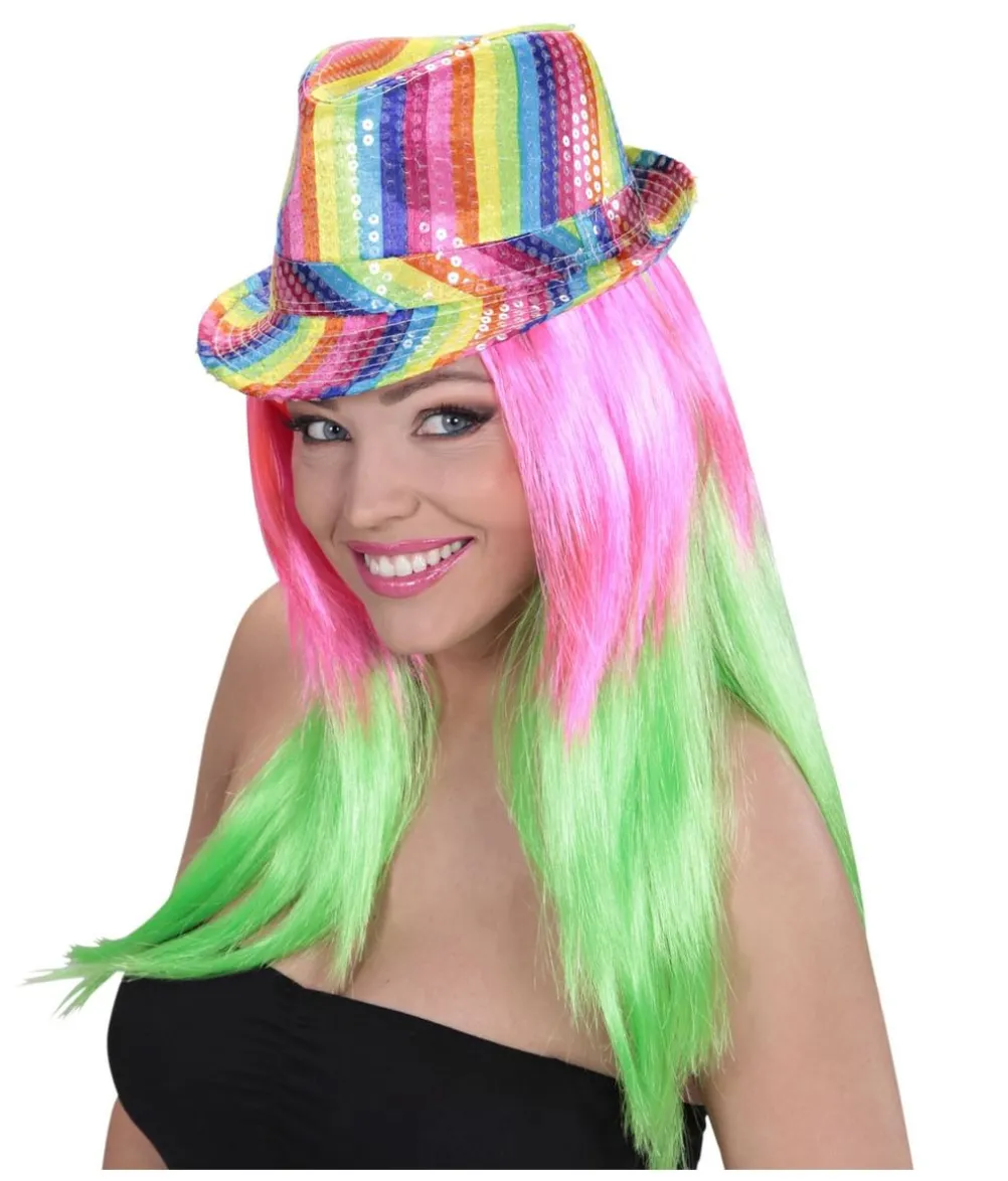 Regnbue fedora hat