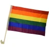 Regnbue flag til bil, 2 stk.