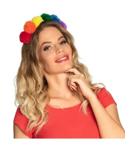Regnbue pom pom hårbøjle