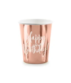 Rose gold Happy Birthday papkrus