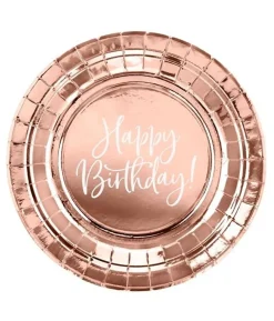 Rose gold Happy Birthday paptallerkner