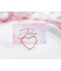 Rose gold hjerte bordkortholder
