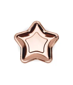 Rose gold stjerne tallerkner, metallic