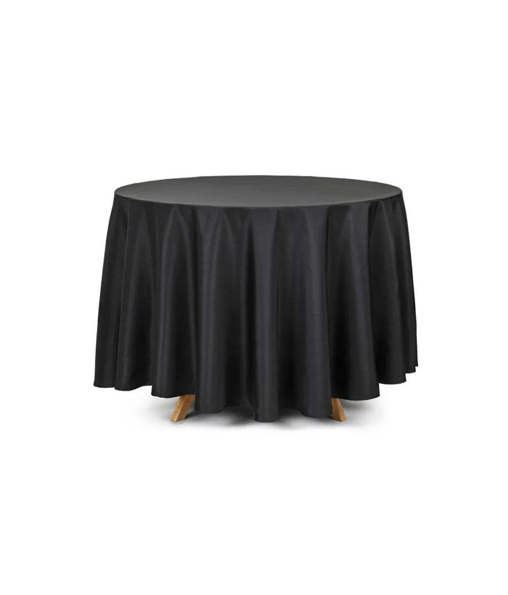 Rund sort stofdug, 230 cm