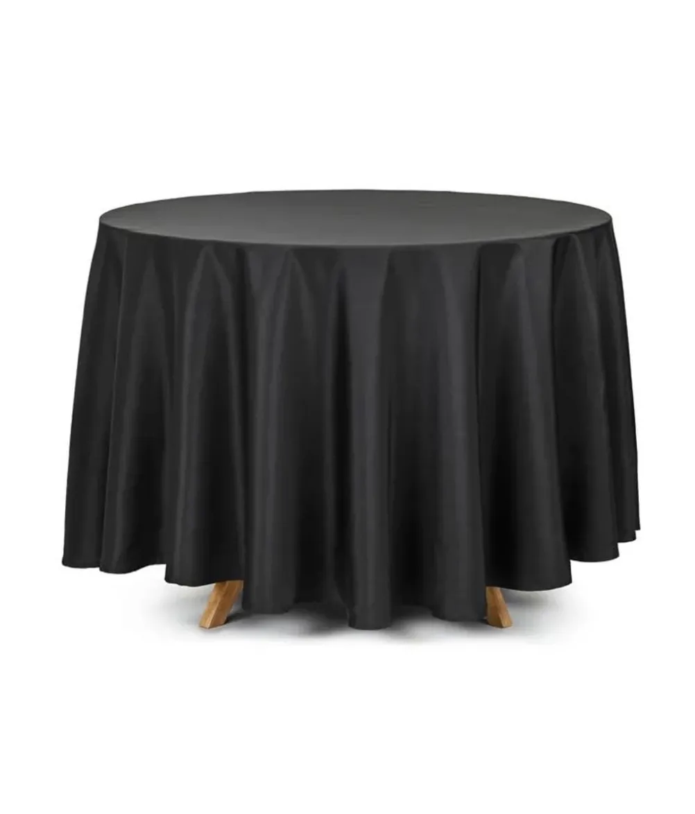Rund sort stofdug, 230 cm