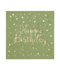 Salvie Happy Birthday servietter