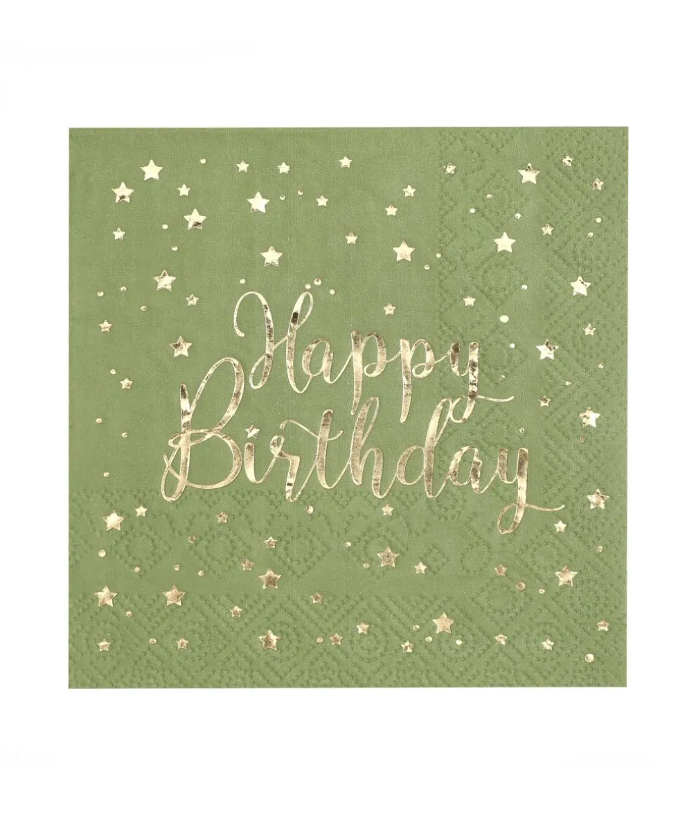 Salvie Happy Birthday servietter