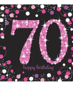 Servietter 70 år Pink Sparkling