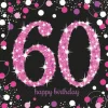 Servietter 60 år Pink Sparkling