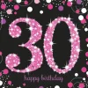 Servietter 30 år Pink Sparkling