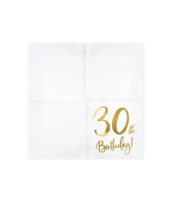 Servietter 30th birthday, guld
