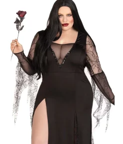 Sexy Spooky Morticia kostume Plus