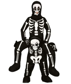Skelet piggy back kostume, barn