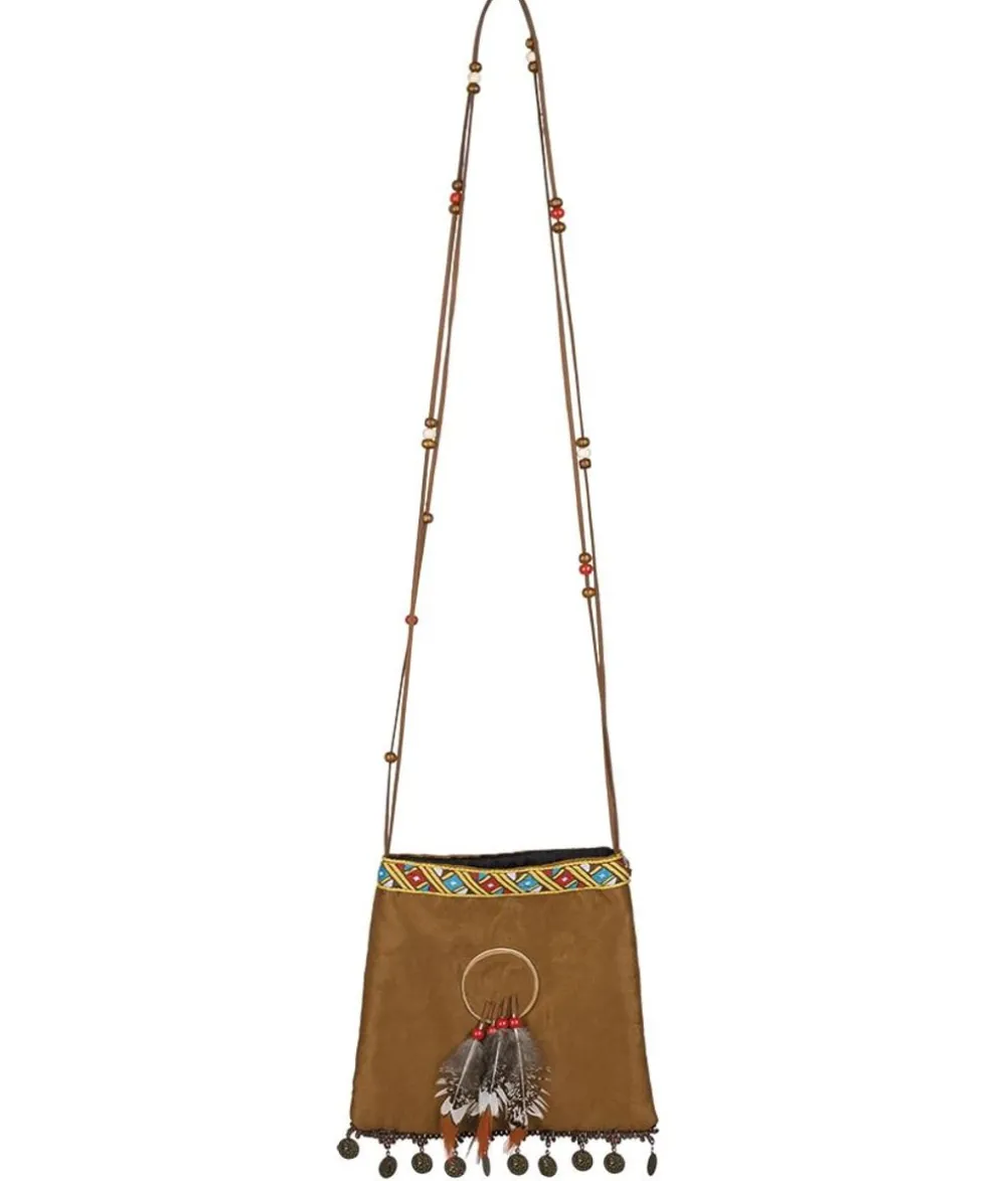 Skuldertaske i ruskind-look