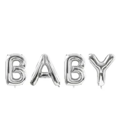 Sølv BABY folieballon