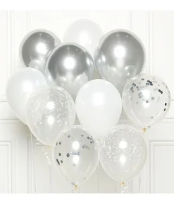 Sølv ballon buket