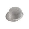 Sølv bowlerhat med glimmer