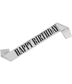 Sølv Happy Birthday skærf