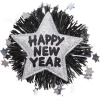 Sølv Happy New Year broche