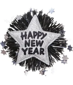 Sølv Happy New Year broche