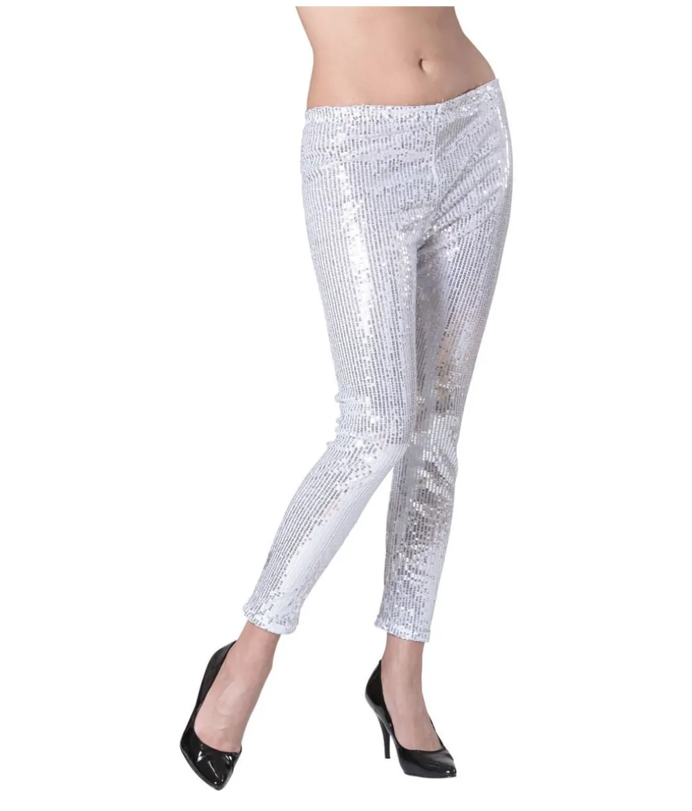 Sølv paillet leggings