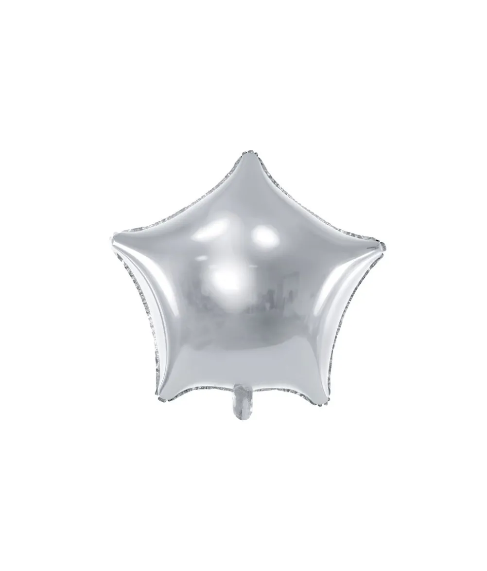 Sølv stjerne folieballon, 48 cm