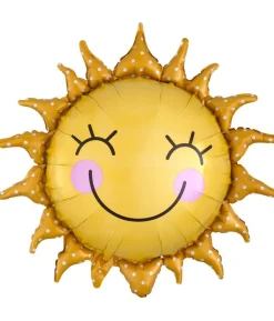 Smilende sol folieballon