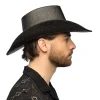 Sort Cowboyhat, metallic