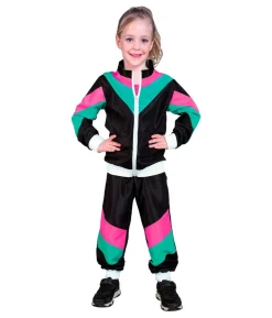 Sort 80er joggingdragt kostume