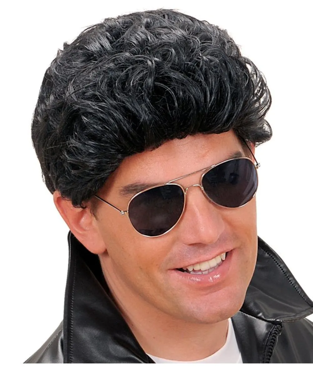 Sort Greaser paryk