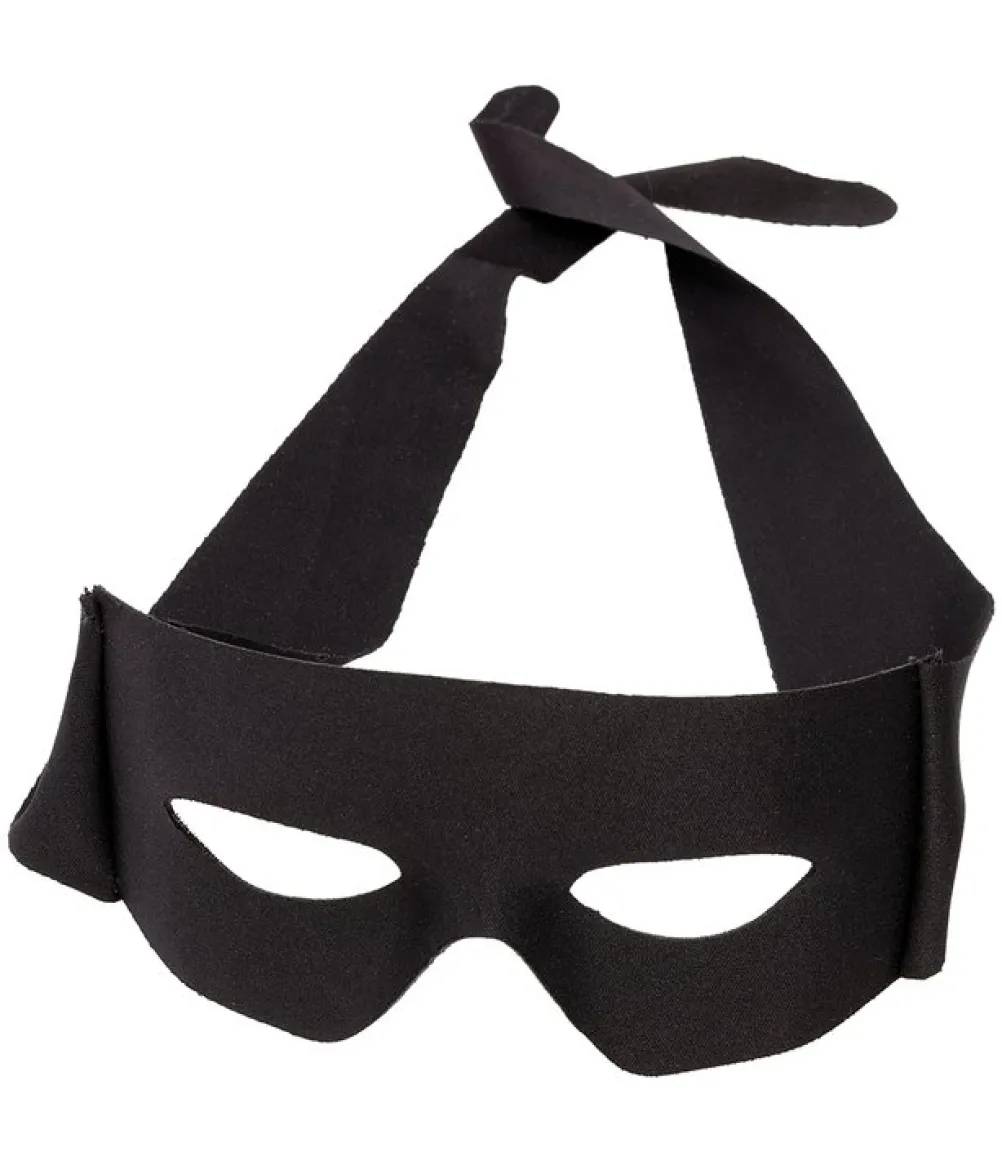 Sort halvmaske med bånd