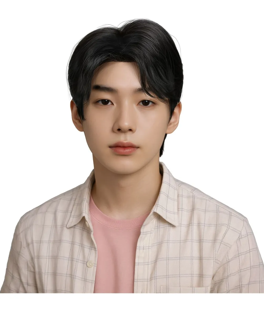 Sort K-pop dæmon paryk
